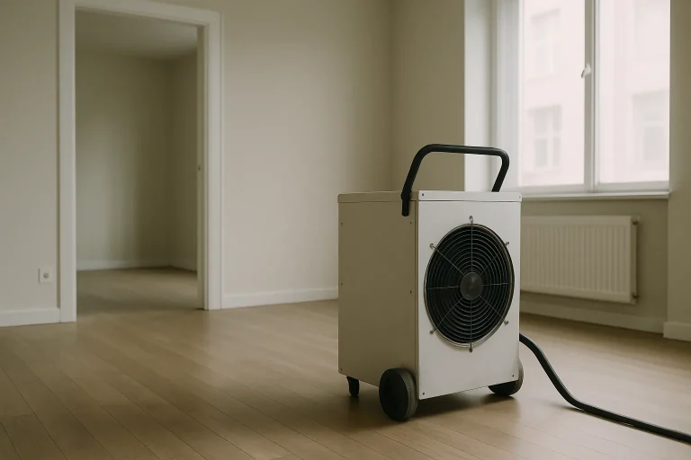 Équipement pour traitement thermique dans un appartement, lumière douce entrant par la fenêtre.
